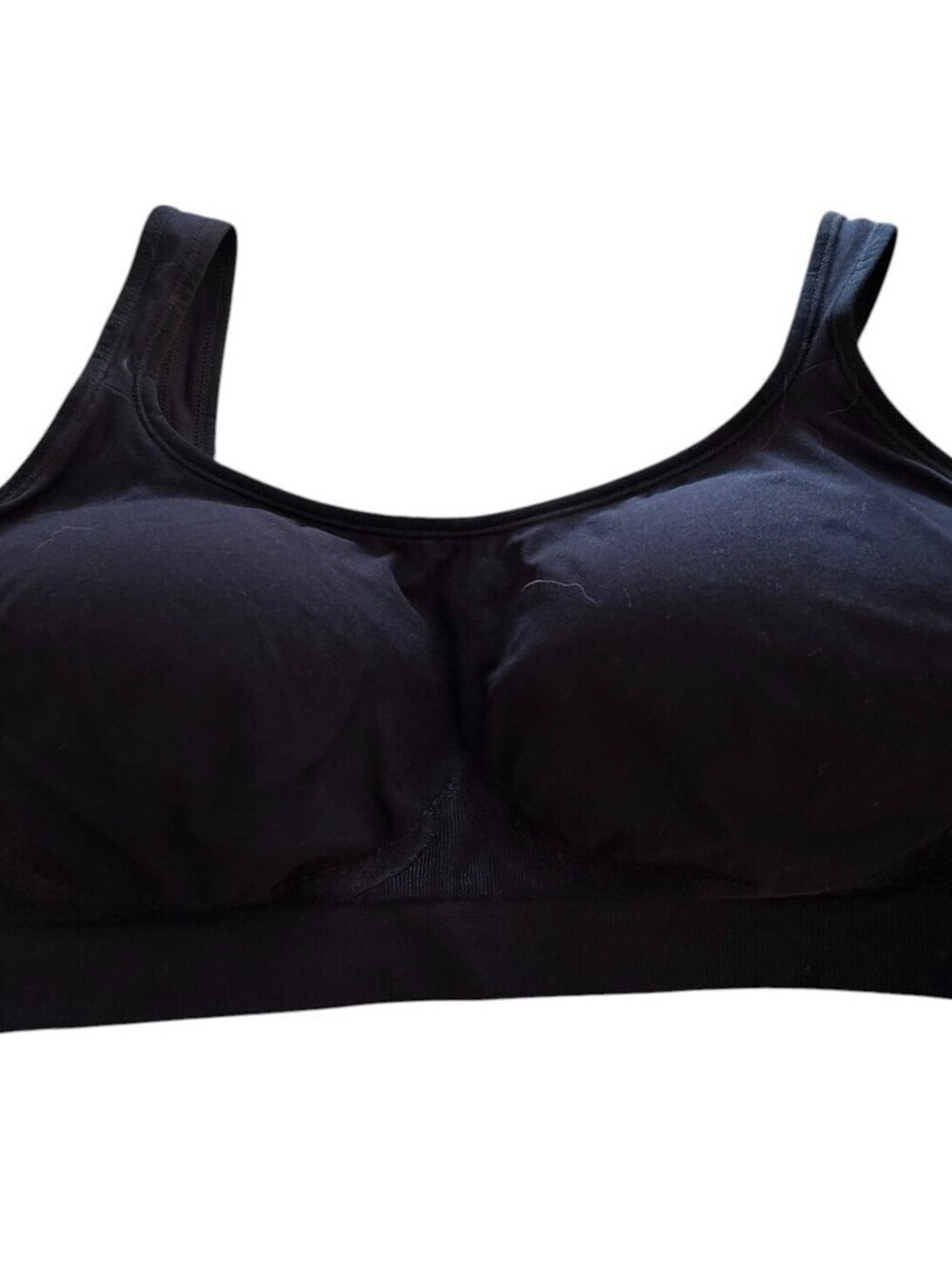 Truekind Womens Sz 2XL Lightly Lined Solid Black T Shirt Bra Ultra Soft